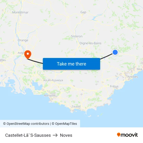 Castellet-Lã¨S-Sausses to Noves map