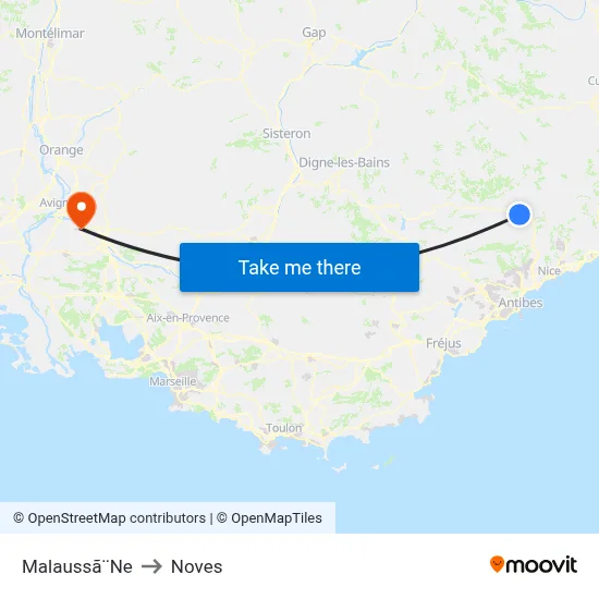 Malaussã¨Ne to Noves map