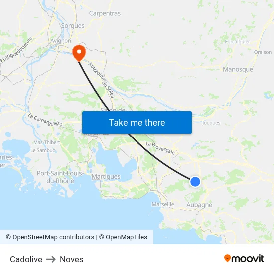 Cadolive to Noves map