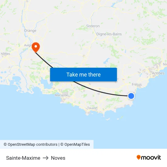 Sainte-Maxime to Noves map