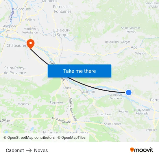 Cadenet to Noves map