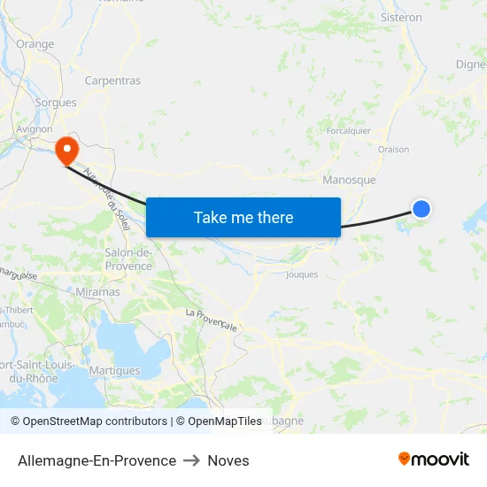 Allemagne-En-Provence to Noves map