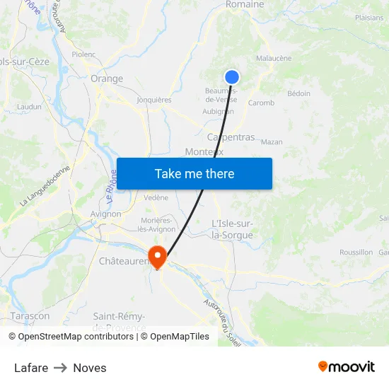 Lafare to Noves map