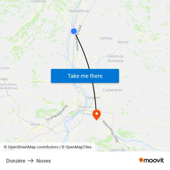 Donzère to Noves map