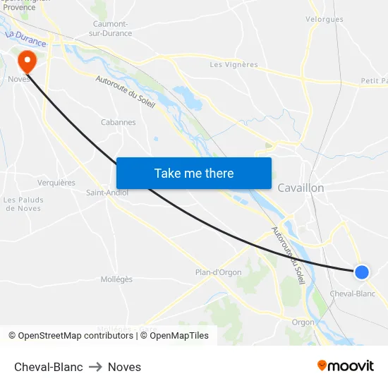 Cheval-Blanc to Noves map