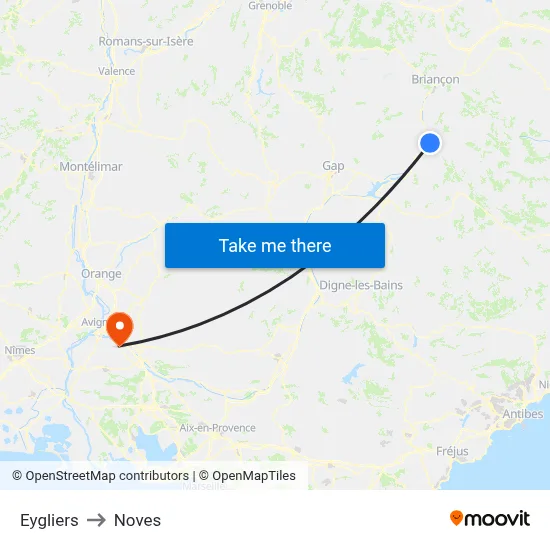 Eygliers to Noves map