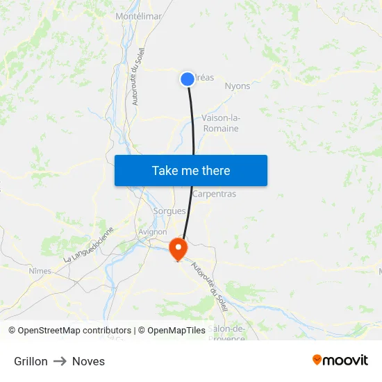 Grillon to Noves map