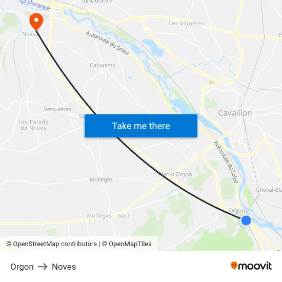 Orgon to Noves map