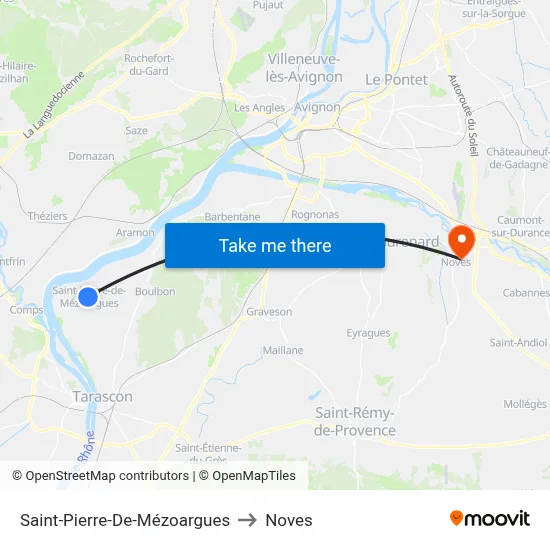 Saint-Pierre-De-Mézoargues to Noves map