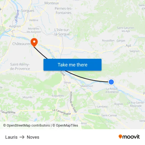 Lauris to Noves map