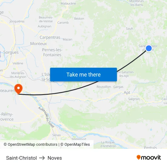 Saint-Christol to Noves map