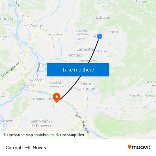 Caromb to Noves map