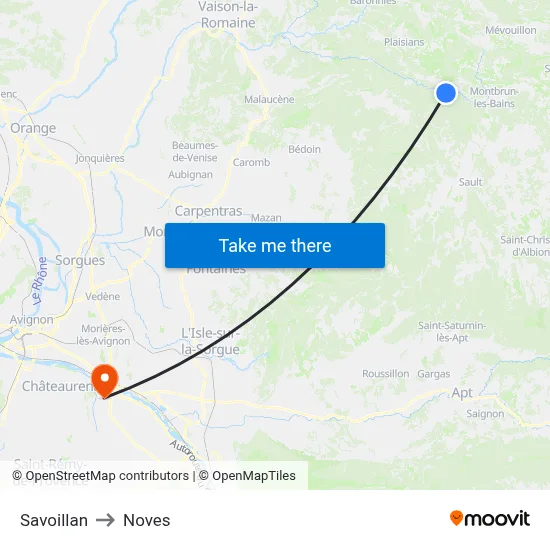 Savoillan to Noves map