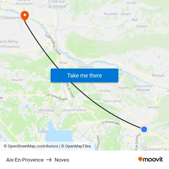 Aix-En-Provence to Noves map