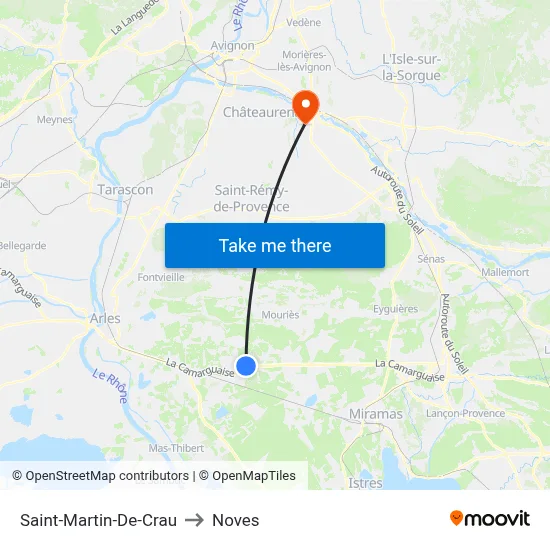 Saint-Martin-De-Crau to Noves map