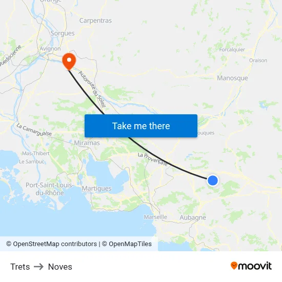 Trets to Noves map
