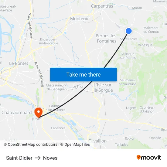 Saint-Didier to Noves map
