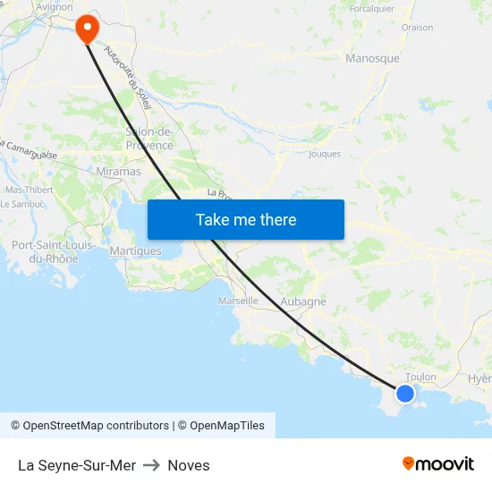 La Seyne-Sur-Mer to Noves map