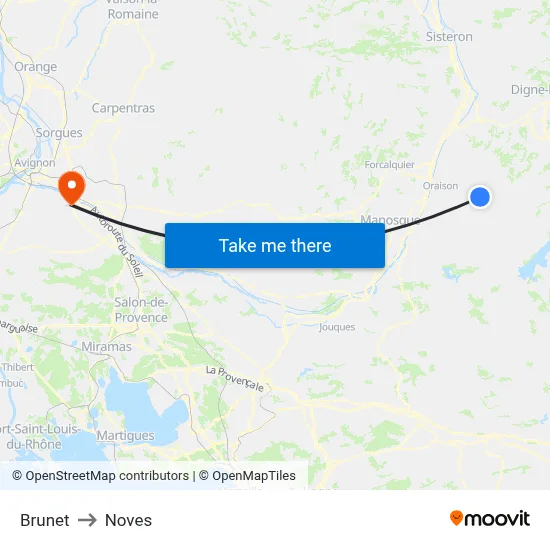 Brunet to Noves map