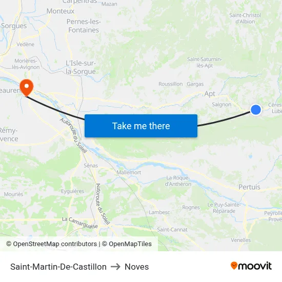 Saint-Martin-De-Castillon to Noves map