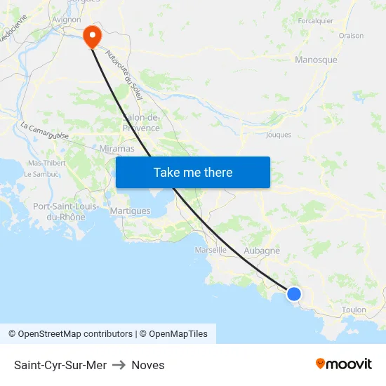 Saint-Cyr-Sur-Mer to Noves map