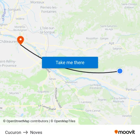 Cucuron to Noves map