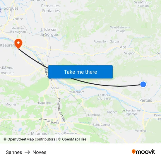 Sannes to Noves map