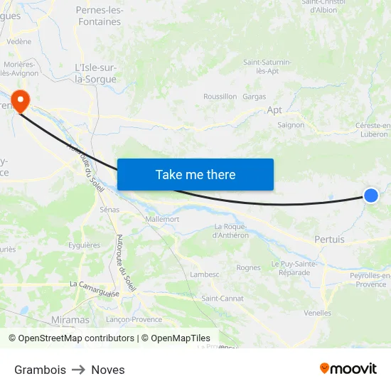 Grambois to Noves map