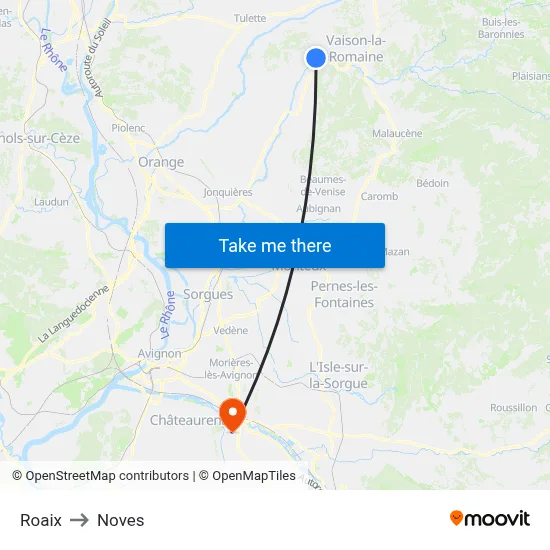 Roaix to Noves map