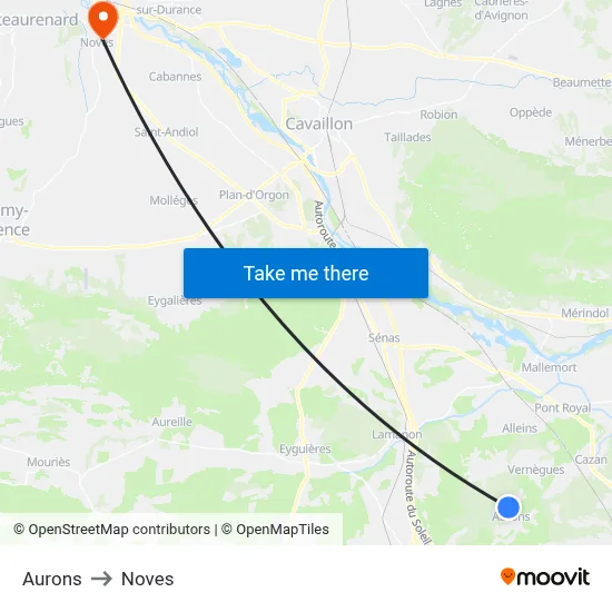 Aurons to Noves map