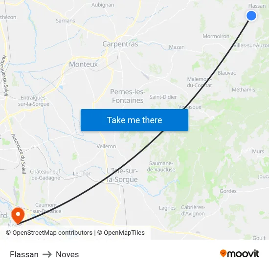 Flassan to Noves map