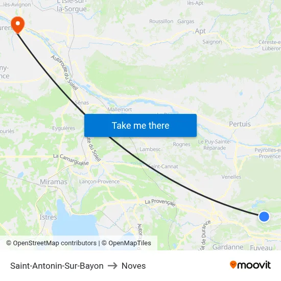 Saint-Antonin-Sur-Bayon to Noves map
