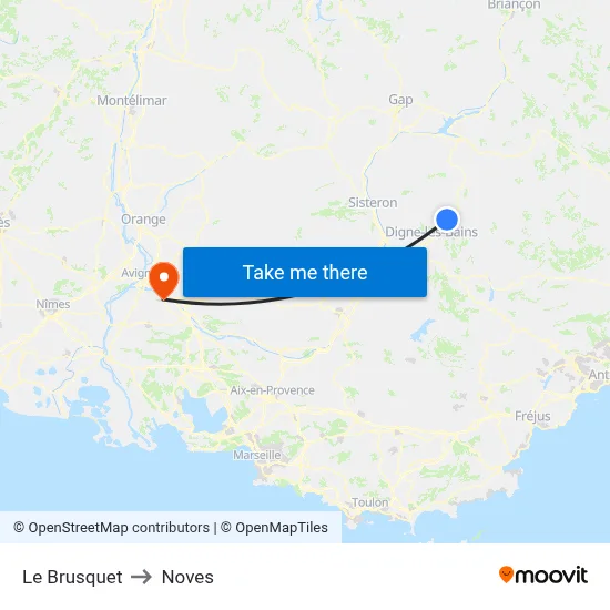 Le Brusquet to Noves map