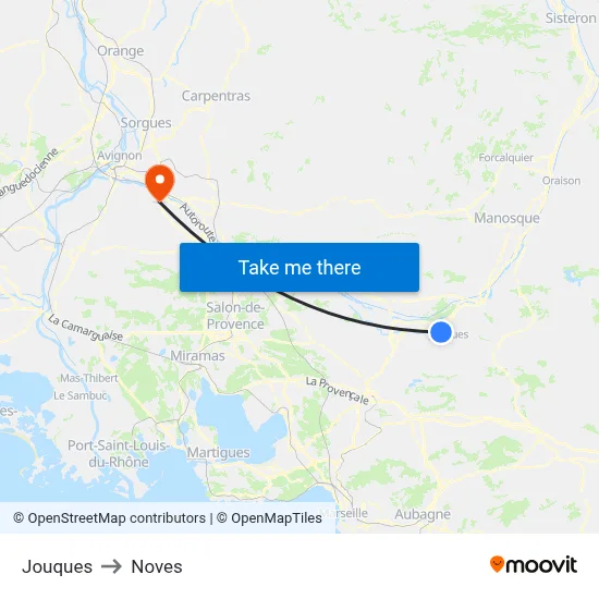 Jouques to Noves map