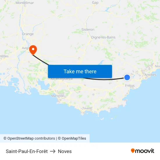 Saint-Paul-En-Forêt to Noves map