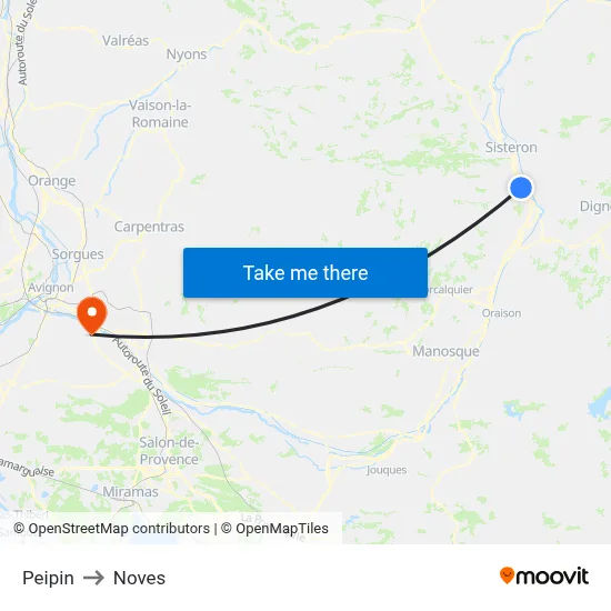 Peipin to Noves map