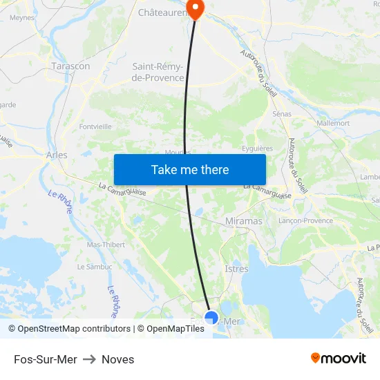 Fos-Sur-Mer to Noves map