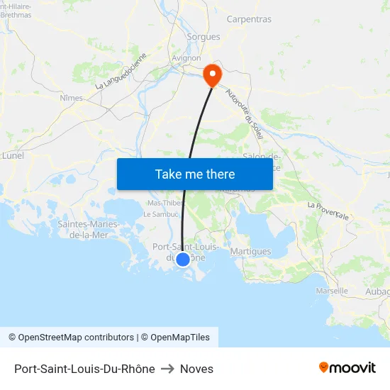 Port-Saint-Louis-Du-Rhône to Noves map