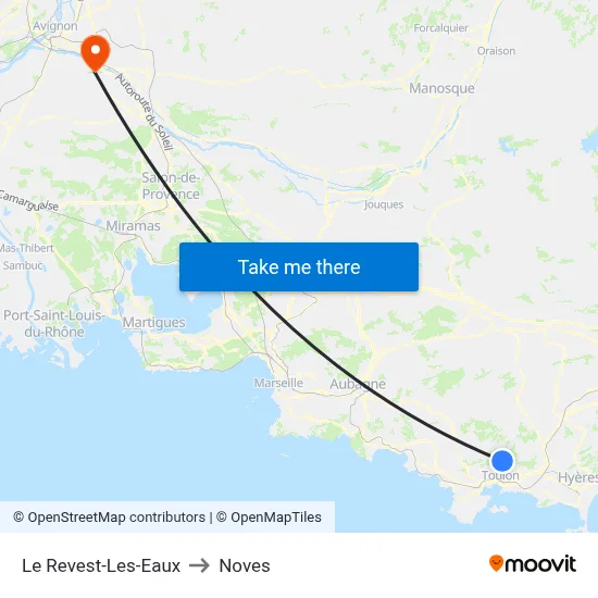 Le Revest-Les-Eaux to Noves map