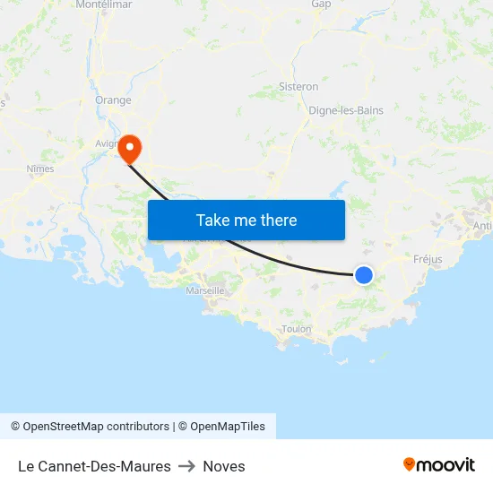 Le Cannet-Des-Maures to Noves map