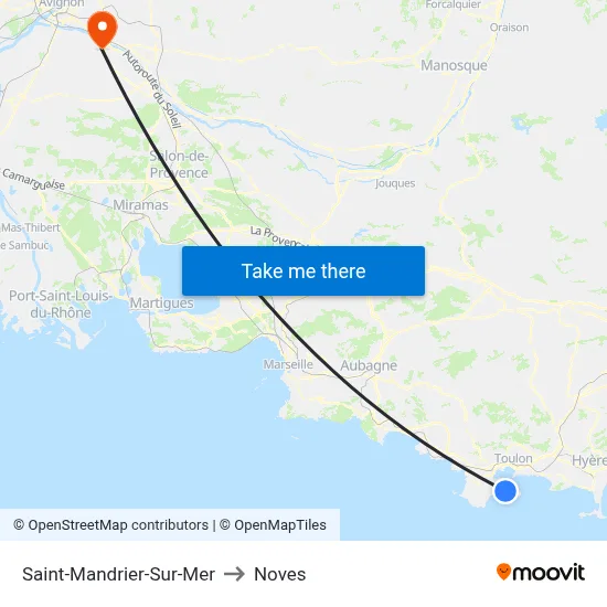 Saint-Mandrier-Sur-Mer to Noves map
