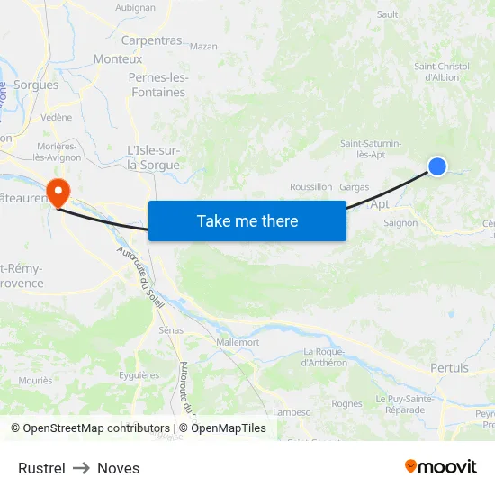 Rustrel to Noves map