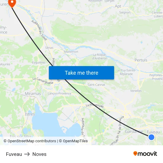 Fuveau to Noves map