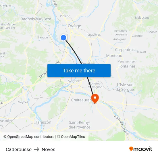 Caderousse to Noves map