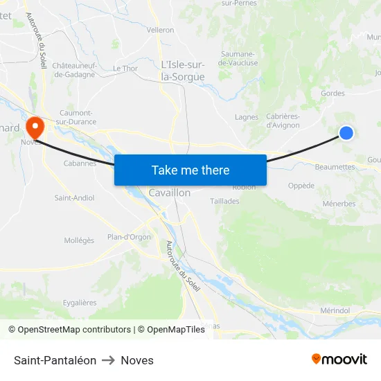 Saint-Pantaléon to Noves map