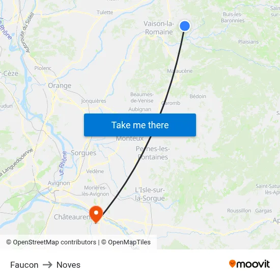 Faucon to Noves map