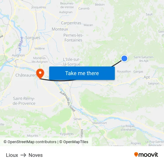 Lioux to Noves map