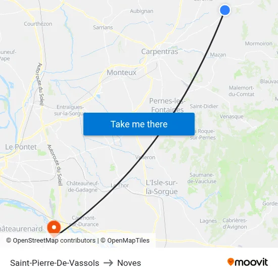 Saint-Pierre-De-Vassols to Noves map