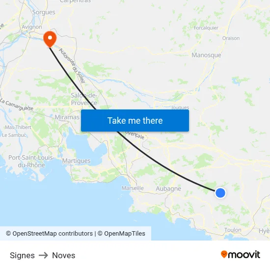 Signes to Noves map