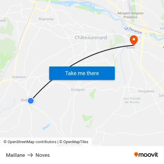 Maillane to Noves map